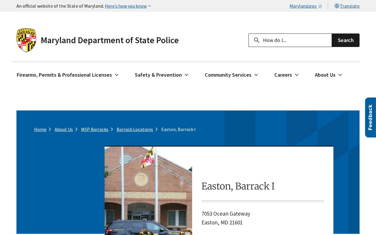 Maryland State Police Easton Barrack page for Talbot County arrest warrant cases